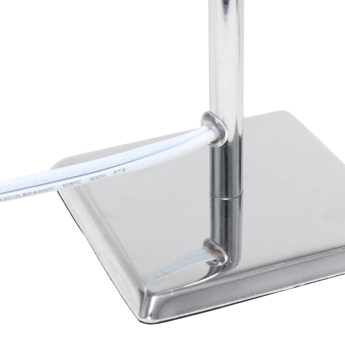 Mini lampe de table de Simple Designs avec abat-jour empire carré en tissu - grise