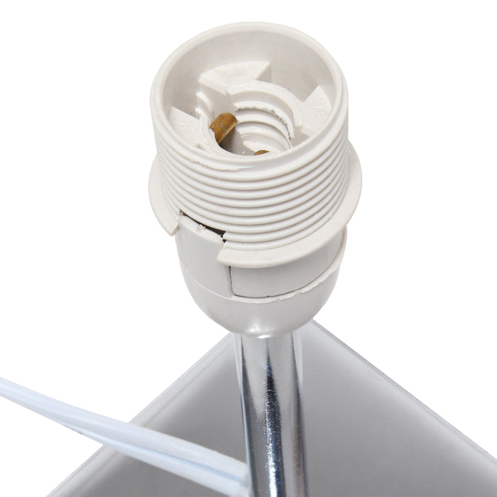 Mini lampe de table de Simple Designs avec abat-jour empire carré en tissu - grise