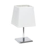 Mini lampe de table de Simple Designs avec abat-jour empire carré en tissu - blanche