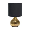 Mini lampe de table de Simple Designs en forme de goutte dorée martelée - noire