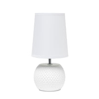 Lampe de table de Simple Designs en céramique à texture cloutée - blanche