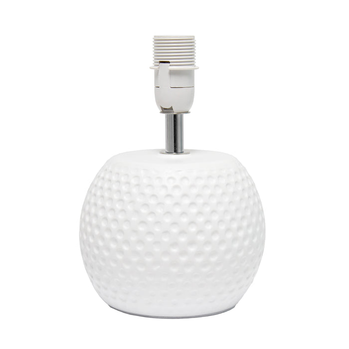 Lampe de table de Simple Designs en céramique à texture cloutée - blanche