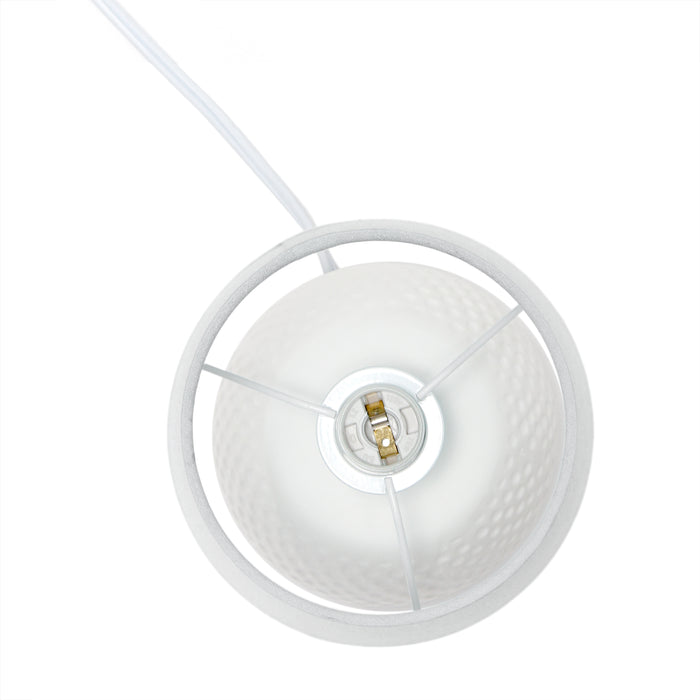 Lampe de table de Simple Designs en céramique à texture cloutée - blanche