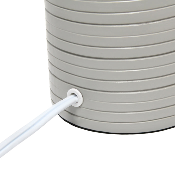 Lampe de table de Simple Designs en céramique à texture linéaire - taupe