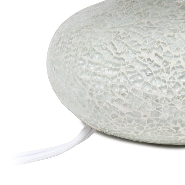 Lampe de table Genie de Simple Designs en carreaux de mosaïque en verre - blanche