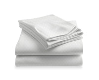 Ensemble de draps LUSOME de 4 pièces en coton à régulation de température pour très grand lit divisé - blanc