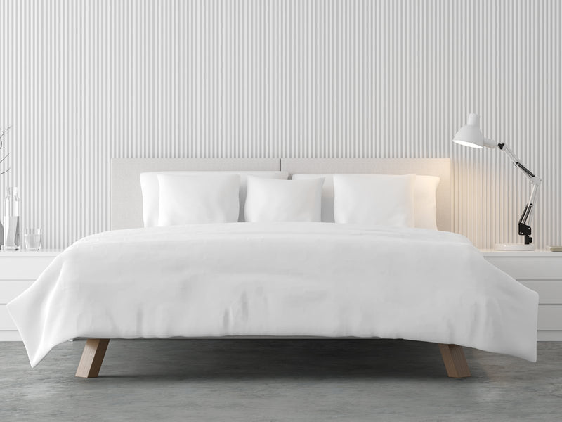 Ensemble de draps LUSOME de 4 pièces en coton à régulation de température pour très grand lit divisé - blanc