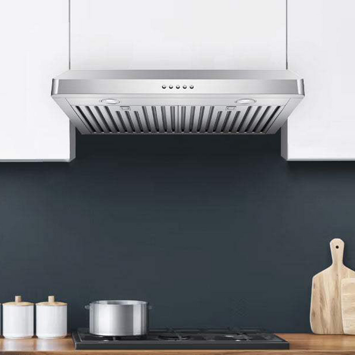 Hotte de cuisinière sous l'armoire Victory de 30 po et de 600 pi3/min en acier inoxydable - Luna-M-30