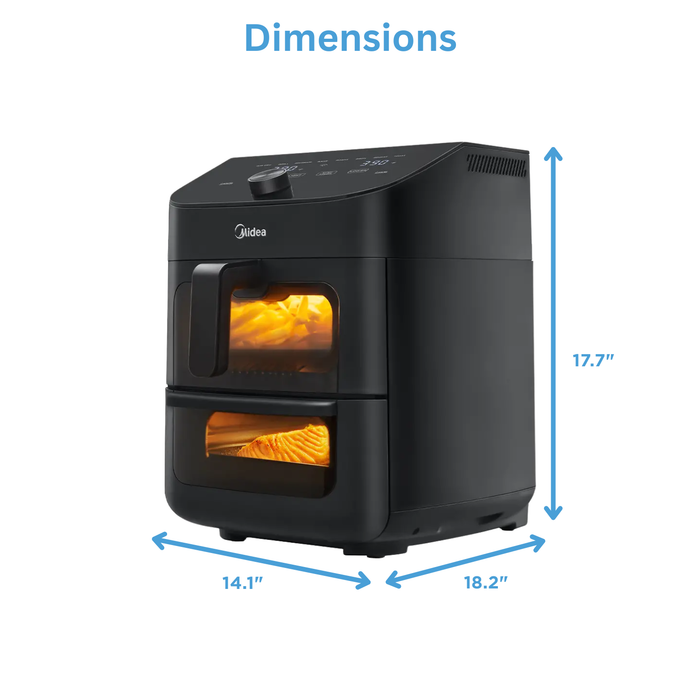 Four friteuse à air 8 en 1 Midea de 11 pintes à 2 zones - MAD111D8APKW 
