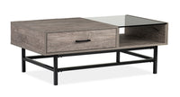 Table à café Matthew de 48 po avec dessus relevable et rangement - multicolore