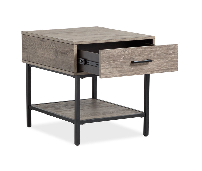 Table de bout Matthew de 22 po avec rangement - multicolore