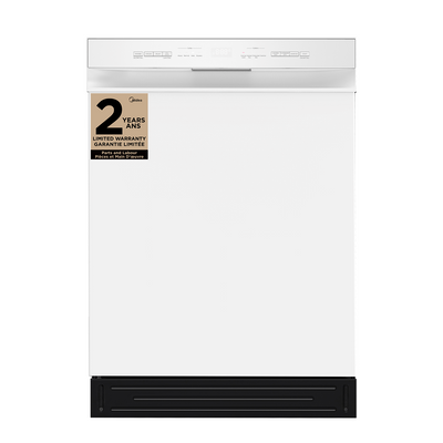 Midea 24" Front-Control Dishwasher with Interior Light - MDF24P2BWW | Lave-vaisselle Midea de 24 po avec commandes à l’avant et éclairage intérieur - MDF24P2BWW | MDF24P2W