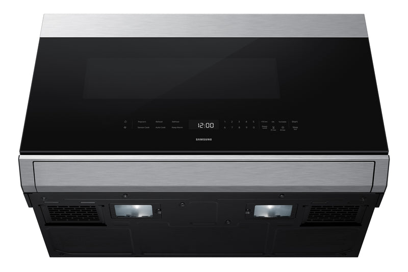 Four à micro-ondes à hotte intégrée Samsung de 2,1 pi3 avec 500 pi3/min et affichage à DEL - acier inoxydable - ME80H2160RAC