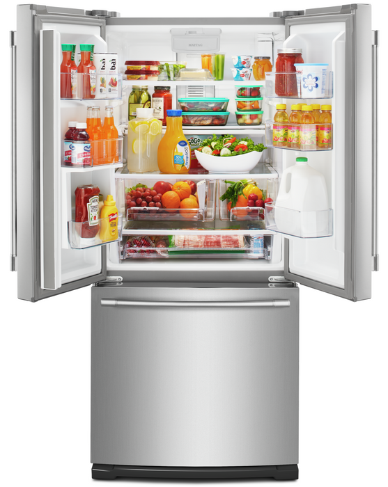 Réfrigérateur Maytag de 20 pi³ et de 30 po à portes françaises - acier inoxydable résistant aux traces de doigts - MFW2055FRZ
