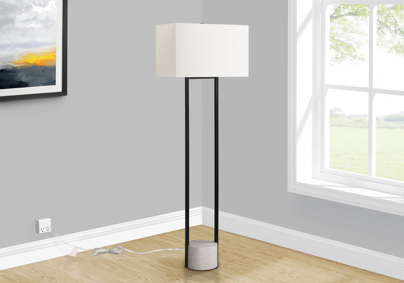 Lampe à pied moderne de 62 po en métal noir
