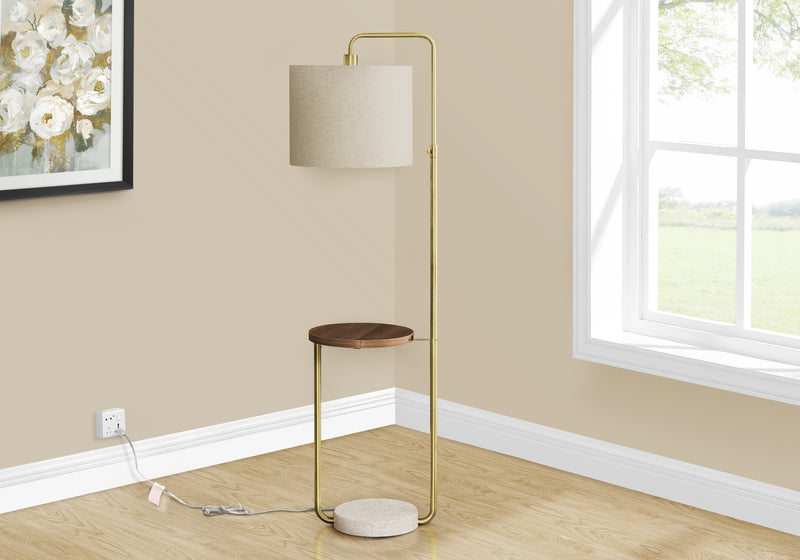 Lampe à pied de 67 po en métal laiton avec port USB