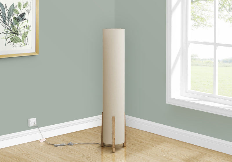 Lampe à pied de 50 po avec base d’apparence bois