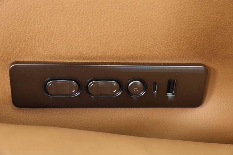 Sofa à inclinaison électrique Momento de 90 po en cuir véritable - caramel