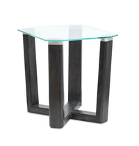 Table de bout Morden de 20 po avec dessus en verre - truffe noire
