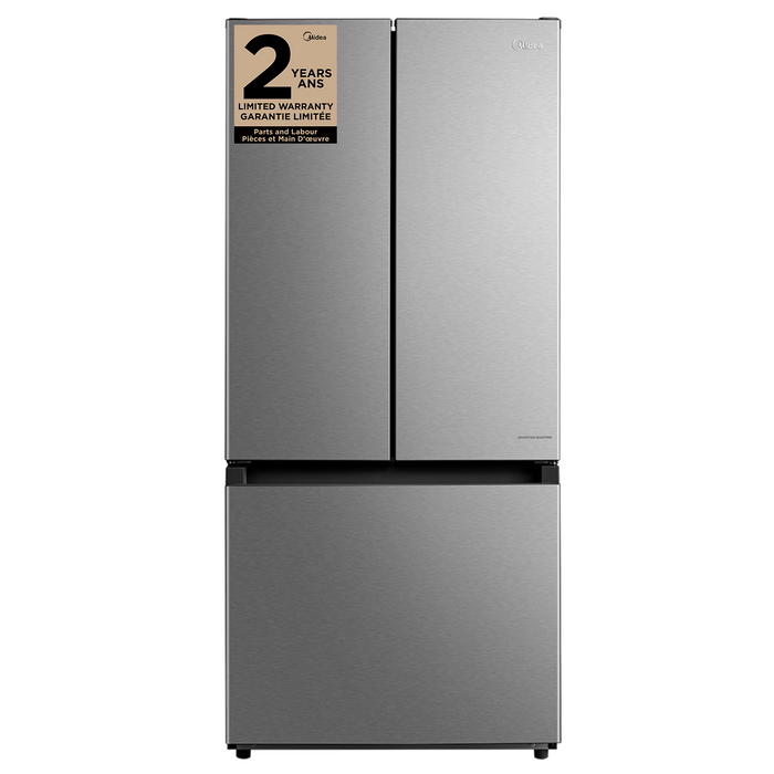 Réfrigérateur Midea de 18,4 pi³ et de 30 po à portes françaises - acier inoxydable - MRF18B4AST