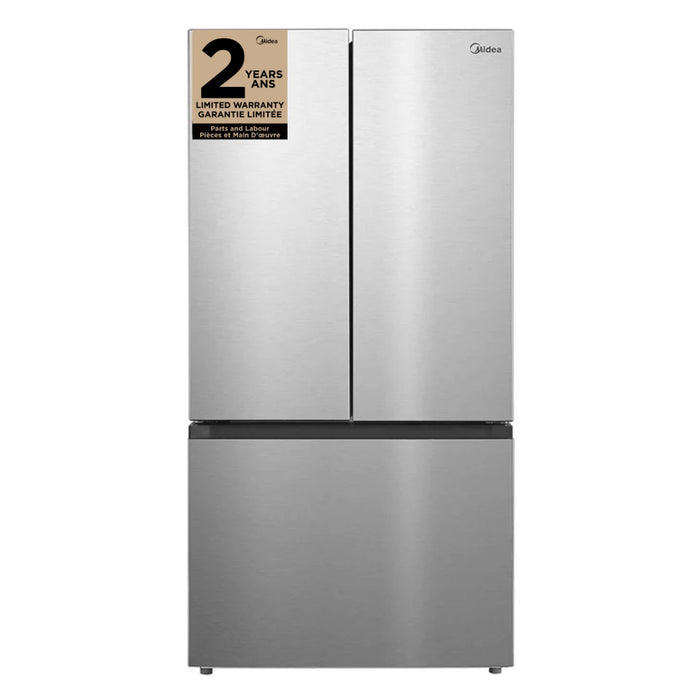Réfrigérateur Midea de 22,6 pi3 et de 33 po de profondeur comptoir à portes françaises avec machine à glaçons - MRF23I7AST