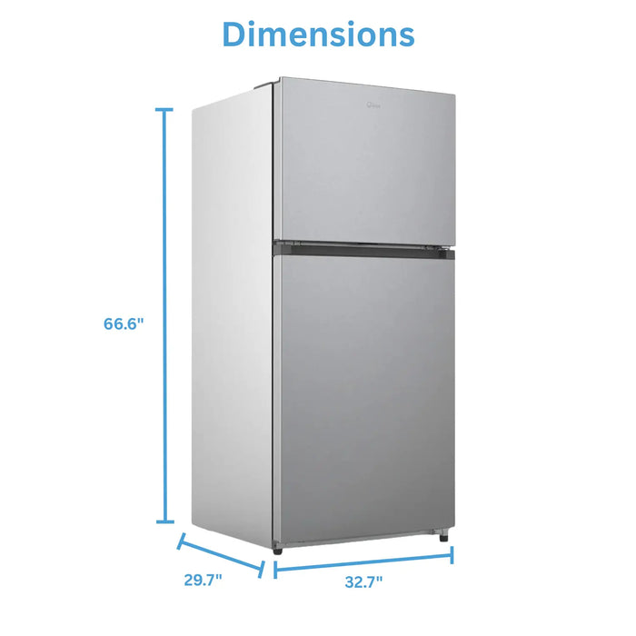 Réfrigérateur Midea de 20,5 pi³ et de 30 po à congélateur supérieur - acier inoxydable - MRT21D2BST