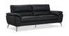 Mystic 85.4” Contemporary Genuine Leather Sofa - Black | Sofa contemporain Mystic de 85,4 po en cuir véritable - noir