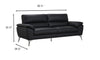 Mystic 85.4” Contemporary Genuine Leather Sofa - Black | Sofa contemporain Mystic de 85,4 po en cuir véritable - noir