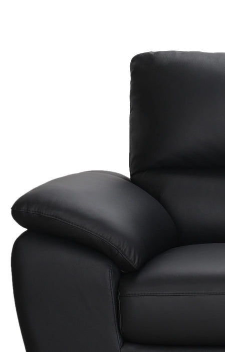 Sofa contemporain Mystic de 85,4 po en cuir véritable - noir