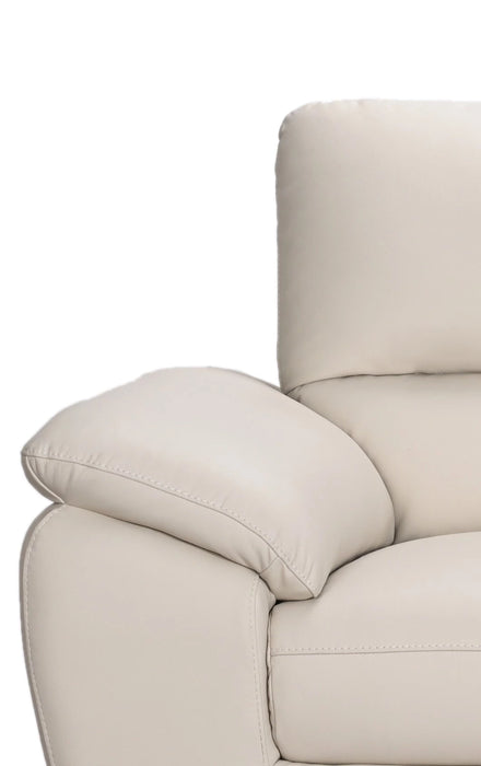 Sofa contemporain Mystic de 85,4 po en cuir véritable - givre