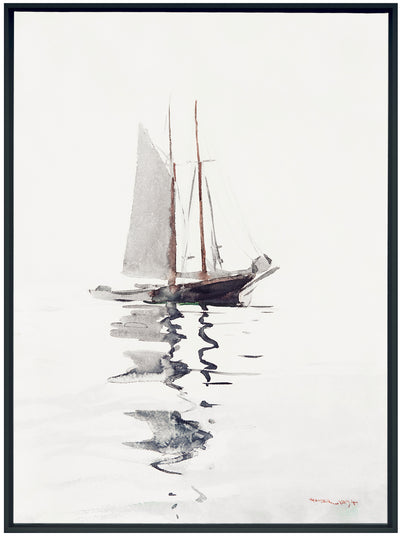 Minimal Boat Framed Acrylic Painting - 31.25" x 41.25" |Peinture acrylique encadrée « Minimal Boat » - 31,25 po x 41,25 po