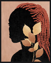 Œuvre d’art encadrée très lustrée « Silhouette Woman II » - 17 po x 21 po