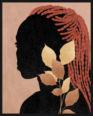 Œuvre d’art encadrée très lustrée « Silhouette Woman II » - 17 po x 21 po