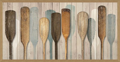 Boat Paddles Framed Linen Textured Artwork - 26" x 50"|Œuvre d’art en lin texturée et encadrée « Boat Paddles » - 26 po x 50 po