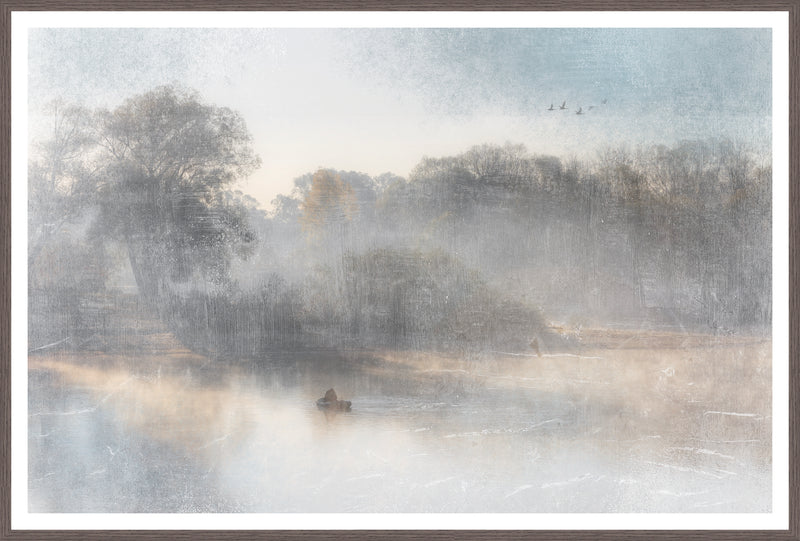 Œuvre d’art en stuc texturée et encadrée « Gone Fishing » - 25 po x 37 po