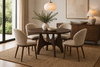 Ensemble de salle à manger Neo 5 pièces avec table ronde de 47 po (L) et 4 chaises Ivy - brun et taupe