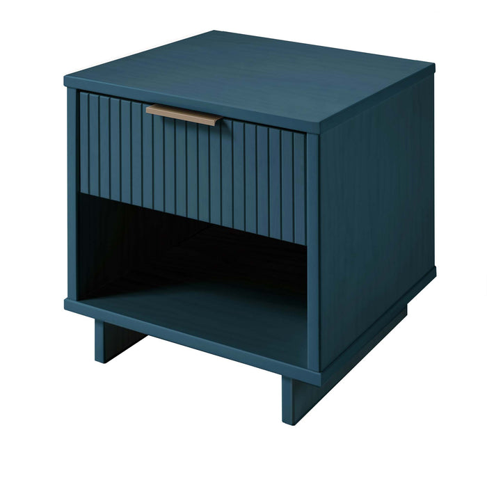 Table de nuit moderne Granville de Manhattan Comfort avec 2 tiroirs à extension complète - gris clair