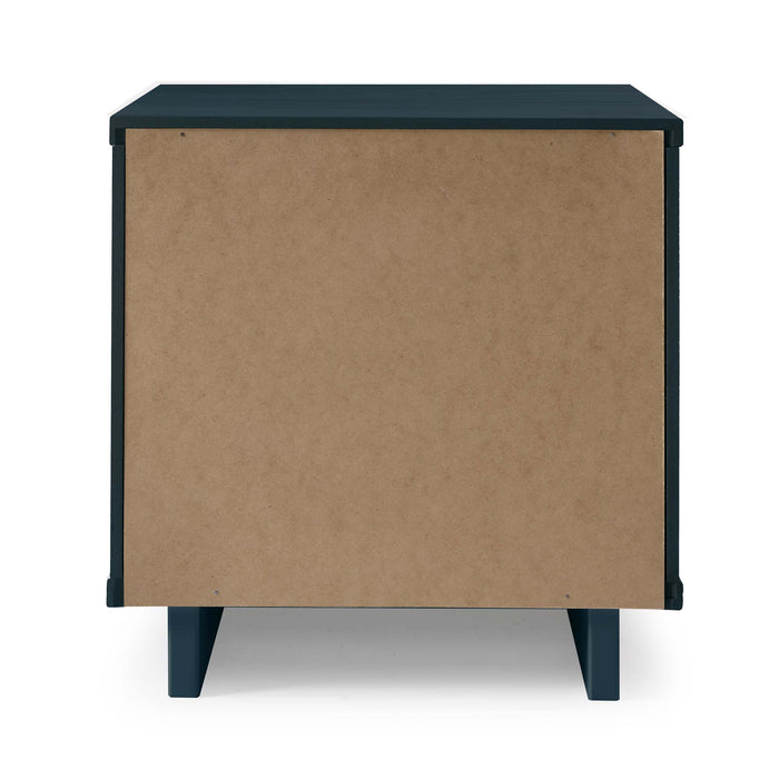 Table de nuit moderne Granville de Manhattan Comfort avec 2 tiroirs à extension complète - gris clair