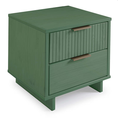 Manhattan Comfort Granville Modern Nightstand with 2 Full Extension Drawers - Sage Green|Table de nuit moderne Granville de Manhattan Comfort avec 2 tiroirs à extension complète - vert sauge