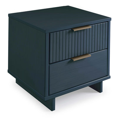 Manhattan Comfort Granville Modern Nightstand with 2 Full Extension Drawers - Midnight Blue|Table de nuit moderne Granville de Manhattan Comfort avec 2 tiroir à extension complète - bleu minuit