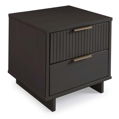 Manhattan Comfort Granville Modern Nightstand with 2 Full Extension Drawers - Charcoal Grey|Table de nuit moderne Granville de Manhattan Comfort avec 2 tiroir à extension complète - gris charbon