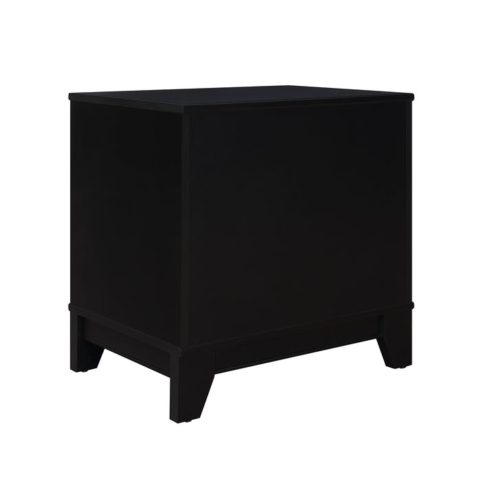 Table de nuit moderne Sheridan de Manhattan Comfort avec cannage - noire