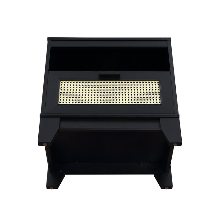 Table de nuit moderne Sheridan de Manhattan Comfort avec cannage - noire