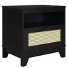 Table de nuit moderne Sheridan de Manhattan Comfort avec cannage - noire
