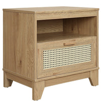 Table de nuit moderne Sheridan de Manhattan Comfort avec cannage - naturelle