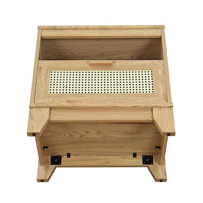 Table de nuit moderne Sheridan de Manhattan Comfort avec cannage - naturelle