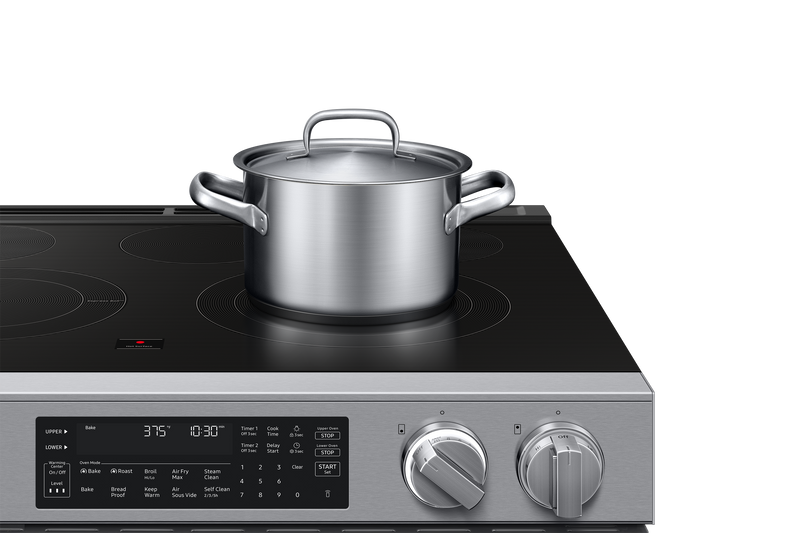 Cuisinière électrique encastrée Flex DuoMC de Samsung de 6,3 pi3 avec friture à air Air Fry Max - Acier inoxydable - NSE90H63DRAC