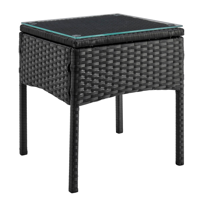 Ensemble de conversation Noli de Manhattan Comfort 3 pièces en acier et en rotin pour la terrasse - crème