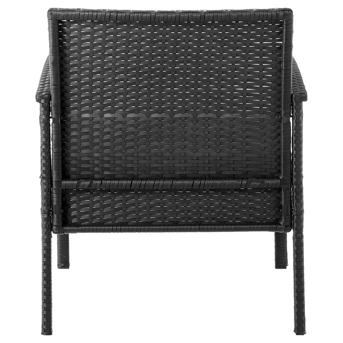 Ensemble de conversation Noli de Manhattan Comfort 3 pièces en acier et en rotin pour la terrasse - gris