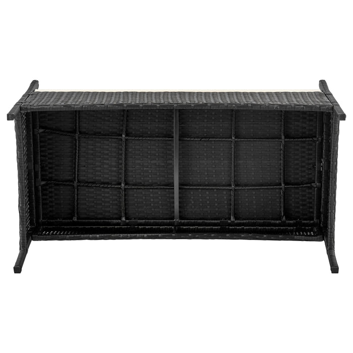 Ensemble de conversation Imperia de Manhattan Comfort 4 pièces en acier et en rotin pour la terrasse - crème